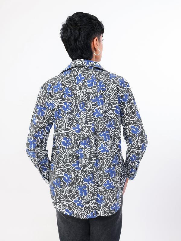 Bhoolbhulaiya hand block printed cotton shirt back view