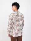 Chokda hand block printed cotton shirt back view