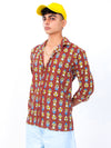 Gulmahor hand block printed cotton shirt with cap