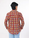 Gulmahor hand block printed cotton shirt back view