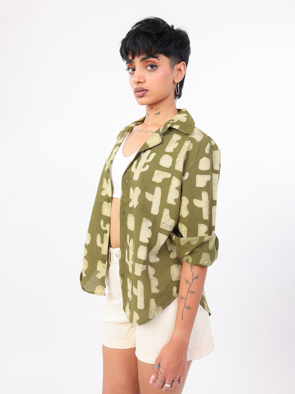 Harita hand block printed cotton shirt side view