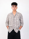 Nagma hand block printed cotton shirt front view