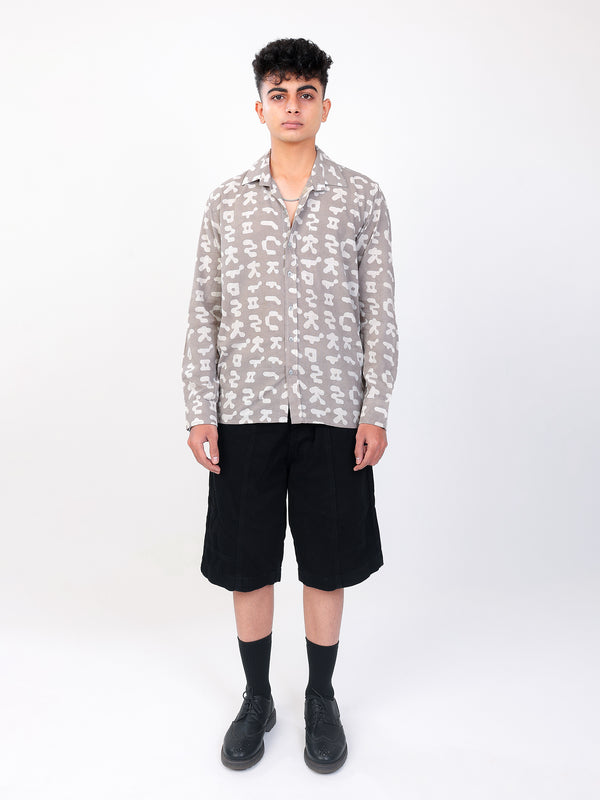 Nagma hand block printed cotton shirt front full view