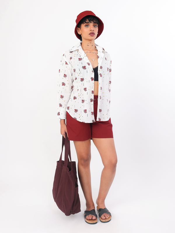 Samudri hand block printed cotton shirt front full view