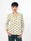 Sun and Leaf hand block printed cotton shirt front view