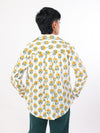Sun and Leaf hand block printed cotton shirt back view
