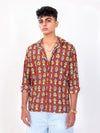 Gulmahor hand block printed cotton shirt front view