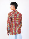 Gulmahor hand block printed cotton shirt back view
