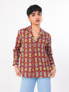 Gulmahor hand block printed cotton shirt front view