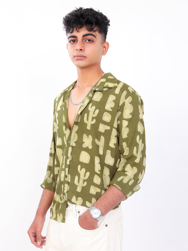Harita hand block printed cotton shirtfront stylists view