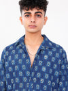 Neelkamal hand block printed cotton shirt closeup view