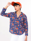 Phool Baag hand block printed cotton shirt with cap