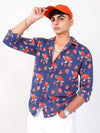 Phool Baag hand block printed cotton shirt with cap