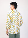 Sun and Leaf hand block printed cotton shirt back view